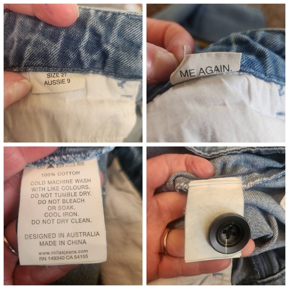 Rollas Slim Sailor Blue High Waisted Crop Jeans Size 27 - Picture 5 of 16